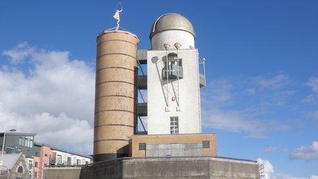 Observatory in front of Swansea marina