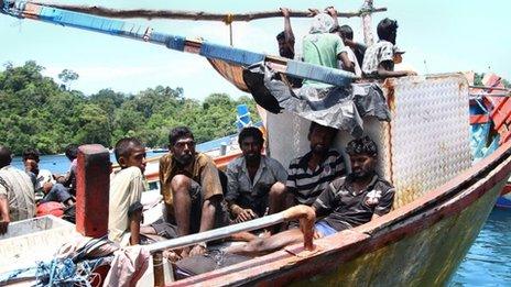 File photo (March 2013) of Tamil asylum seekers in Indonesia