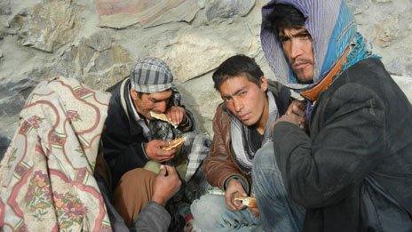 Heroin addicts in Afghanistan