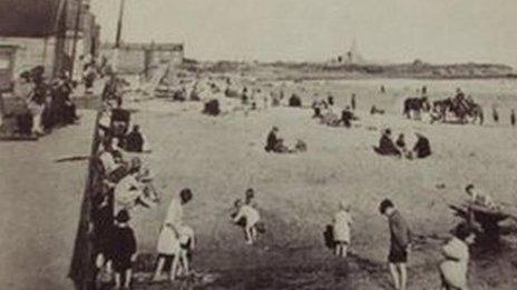 People on the beach at Newbiggin