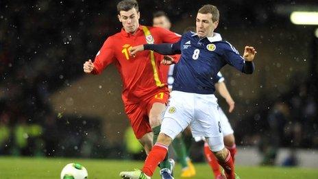 Gareth Bale in action against Scotland
