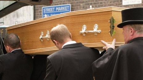 Pallbearers with a coffin