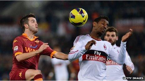 Roma play Milan in a Serie A Italian league match this season