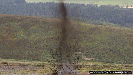 Shell found near Langsett being detonated