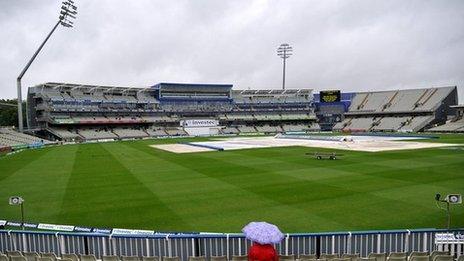 Edgbaston in the rain