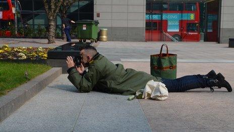 Paul Harflett in Canary Wharf