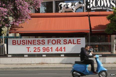 Closed ice cream business in Nicosia, 9 Apr 13