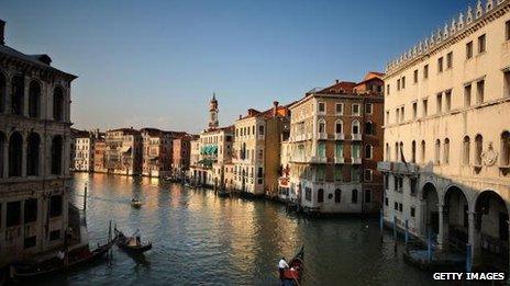 Canal during the 65th Venice Film Festival on September 2, 2008 in Venice, Italy.