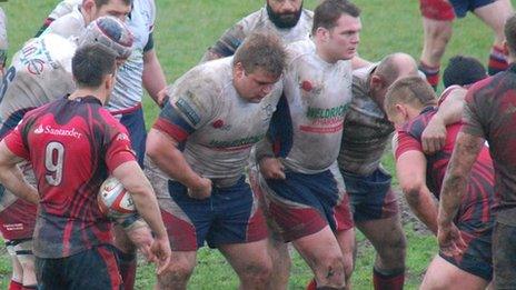 Jersey scrum against Doncaster