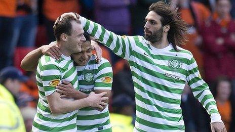 Celtic players celebrating