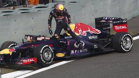 Red Bull's Mark Webber retires from the China GP