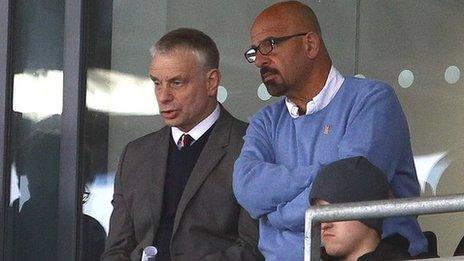 Salford City Reds head coach Brian Noble and owner Dr Marwan Koukash