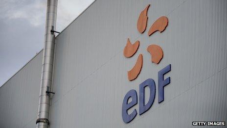 EDF sign at a nuclear plant in France