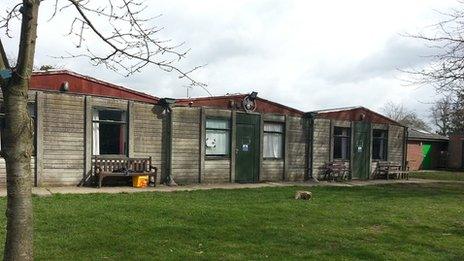 Huts at Little Abington Campsite, south Cambridgeshire