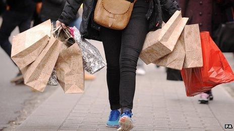 Shopper with bags