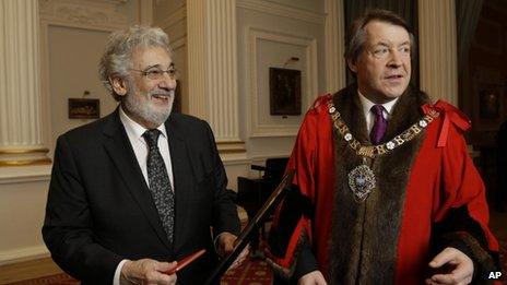 Placido Domingo with the Lord Mayor