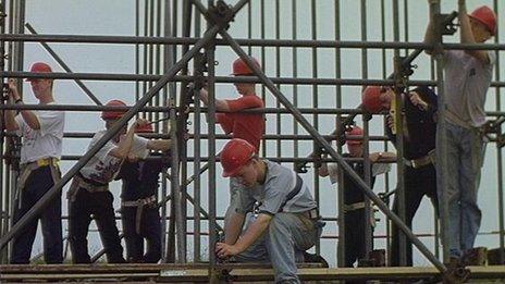 Construction workers on site