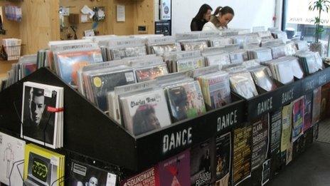 Inside the Rough Trade East shop in London