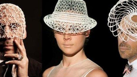 3D printed hats from MGX, copyright Thomas Vanhaute, Raffaella Quaranta