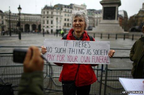 protester in trafalgar square