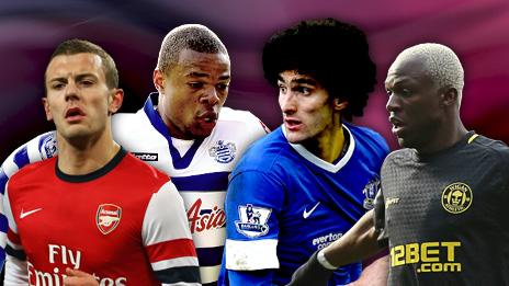 Jack Wilshere, Loic Remy, Marouane Fellaini, Arouna Kone