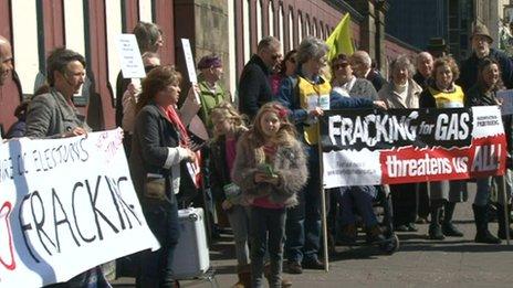 Anti-fracking campaigners in Preston