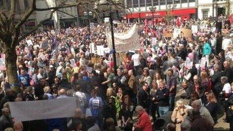 Market Square at the start of the march