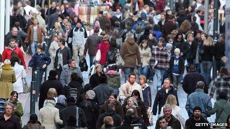 Shoppers in Leeds city centre