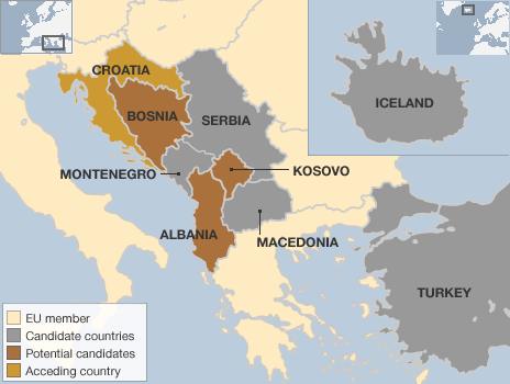 Countries in queue to join EU