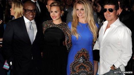 L.A. Reid, Demi Lovato, Britney Spears and Simon Cowell