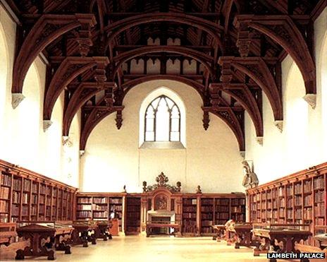 The library in Lambeth Palace's Great Hall