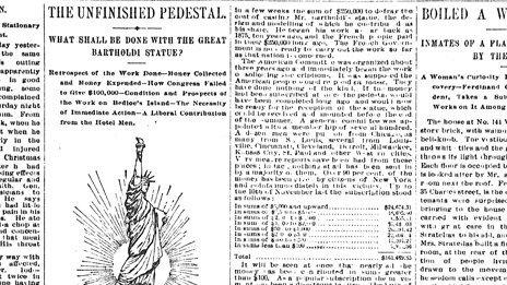 Image of the Statue of Liberty printed in The New York World newspaper