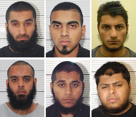 (Top row left to right) Ishaaq Hussain, Shahid Khan, Mujahid Hussain (botton row left to right) Naweed Ali, Khobaib Hussain and Rahin Ahmed