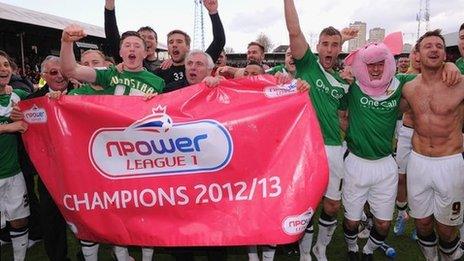 Doncaster Rovers celebrate promotion