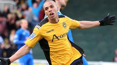 Newport goalscorer Christian Jolley