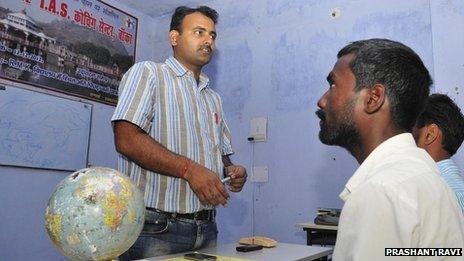 Mithilesh Mishra teaching the selected 12 students