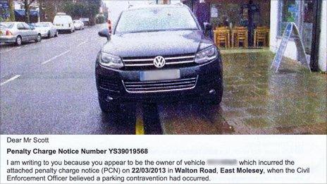 Car with cloned plates and penalty notice