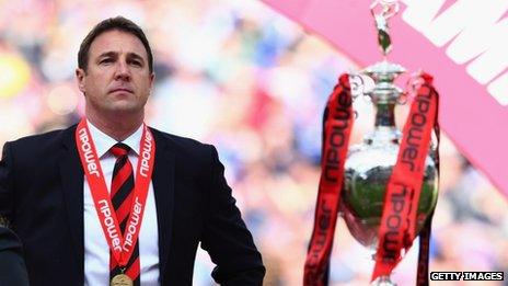 Manager Malky Mackay with the trophy