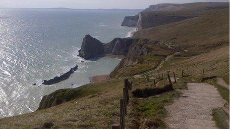 This picture of the South West Coast Path was taken at Easter
