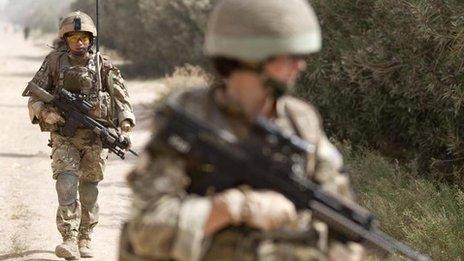 British troops on patrol in southern Afghanistan