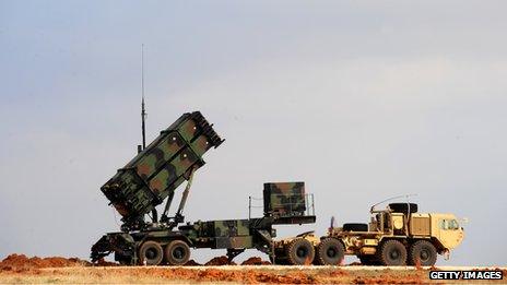 A Patriot missile launcher system is pictured at a Turkish military base in Gaziantep on February 5, 2013. The United States, Germany and the Netherlands committed to send two missile batteries each and up to 400 soldiers to operate them after Ankara asked for help to bolster its air defences against possible missile attack from Syria