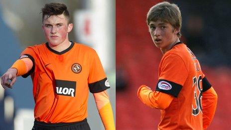 Dundee United youngsters John Souttar and Ryan Gauld