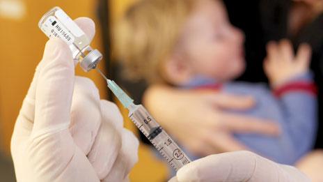 MMR vaccine being administered