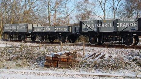 Three of the restored wagons.