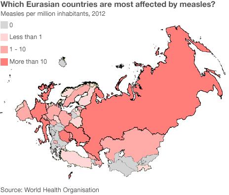 Measles outbreak map