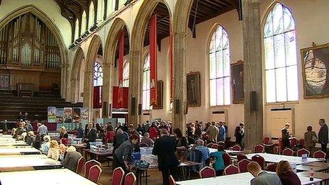 The Norfolk count taking place in St Andrew's Hall