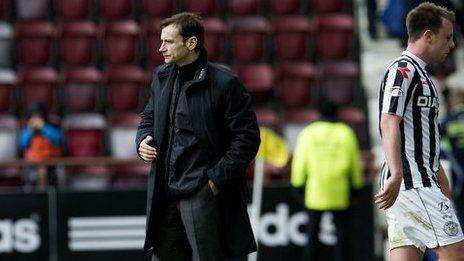 St Mirren manager Danny Lennon at Tynecastle