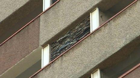 Birmingham tower block fire damage