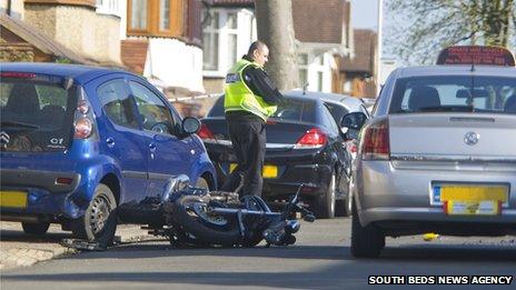 Police investigate shooting involving car and motorbike on Culverhouse Road, Luton