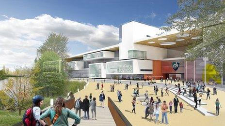 Artist's impression of University Campus, Northampton